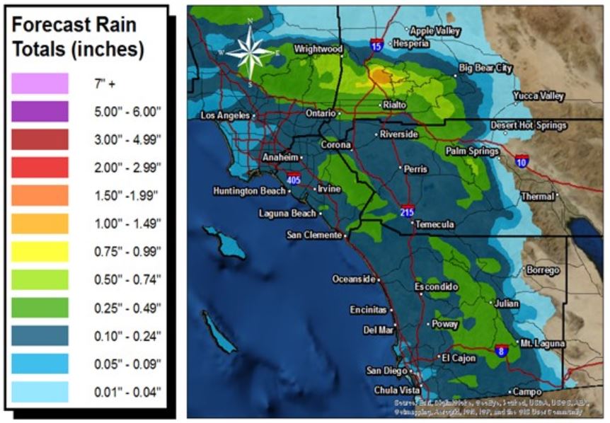 Gusty Winds, Light Rain Forecast for San Diego County Times of San Diego