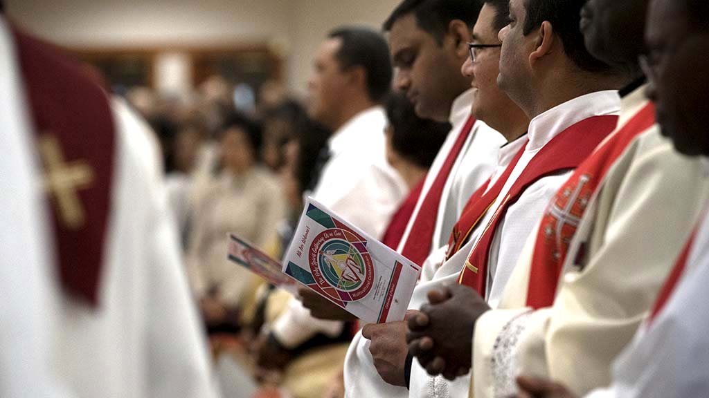 About 30 priests participated in the multicultural Mass.