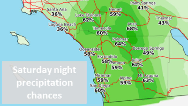 Weather Service Sees 'Good Chance' for Weekend Rain - Times of San Diego