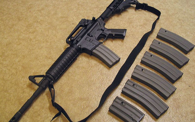 AR-15 assault rifle with magazines