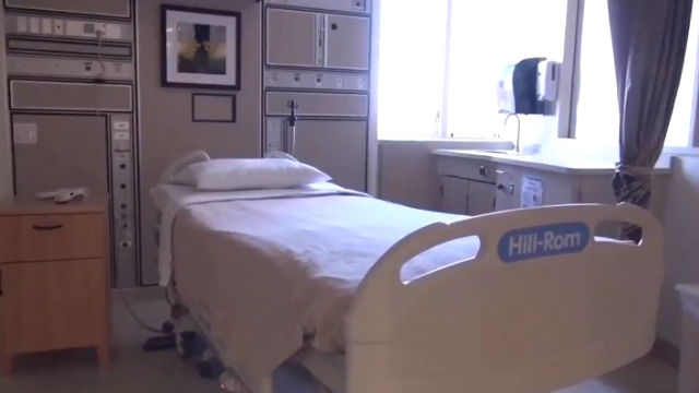Empty hospital bed