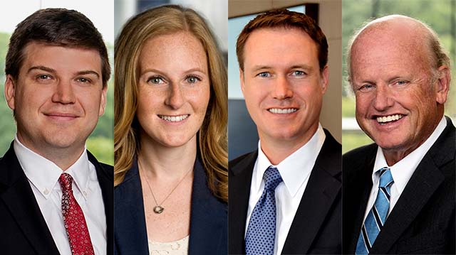Jones Day attorneys defending Fox News are expected to include (from left) Anthony J. Dick, Emily Goldberg Knox, Christopher Lovrien and Michael A. Carvin.