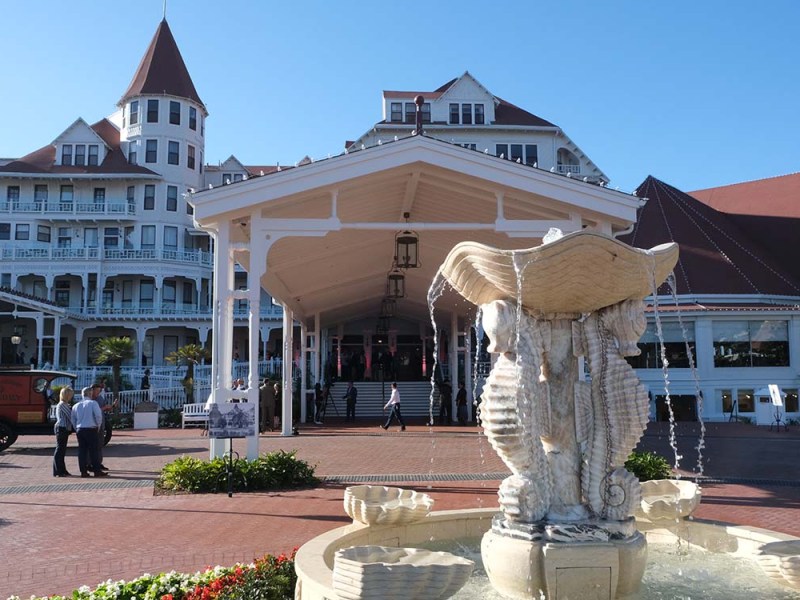 The new Hotel Del Coronado entry way opens on Oct 21. Photo by Chris Stone