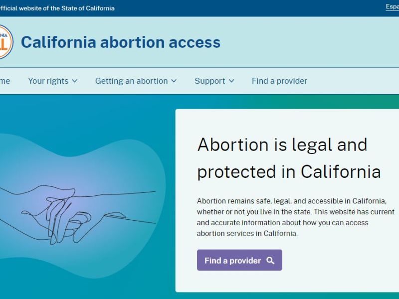 California abortion site home page