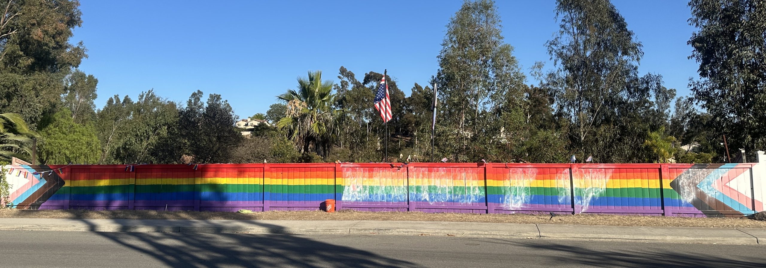 Scripps Ranch Pride Fence vandalized again, but owner vows to meet hate &lsquo;with love&rsquo;