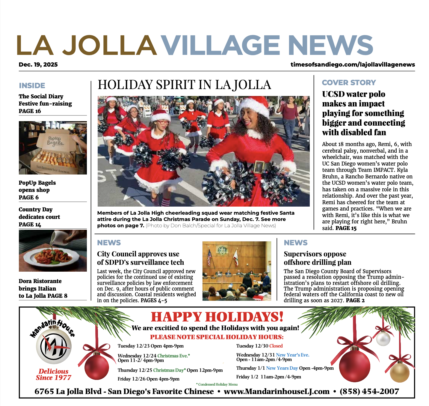 La Jolla Village News: Dec. 19, 2025