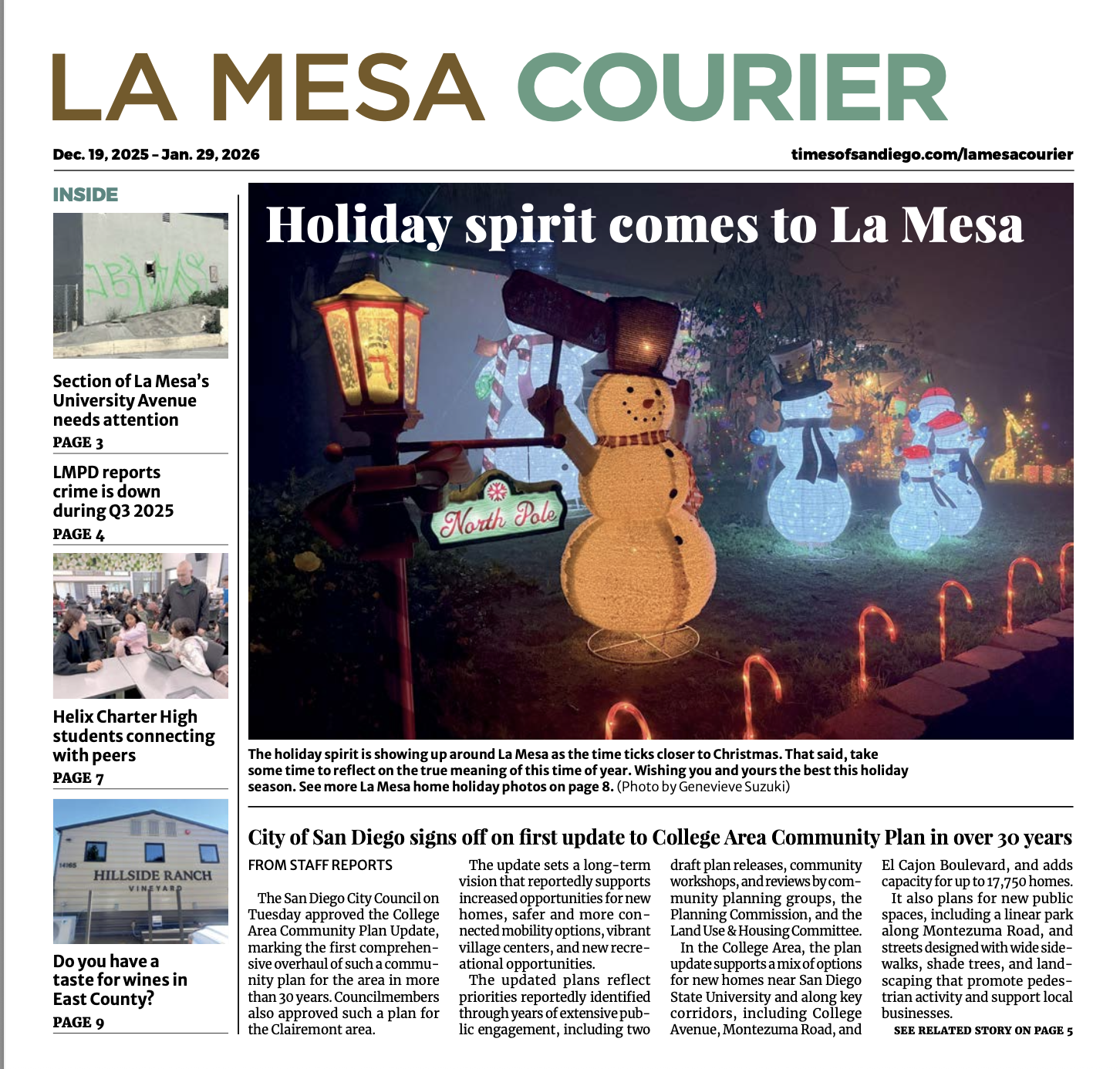 La Mesa Courier: Dec. 19, 2025