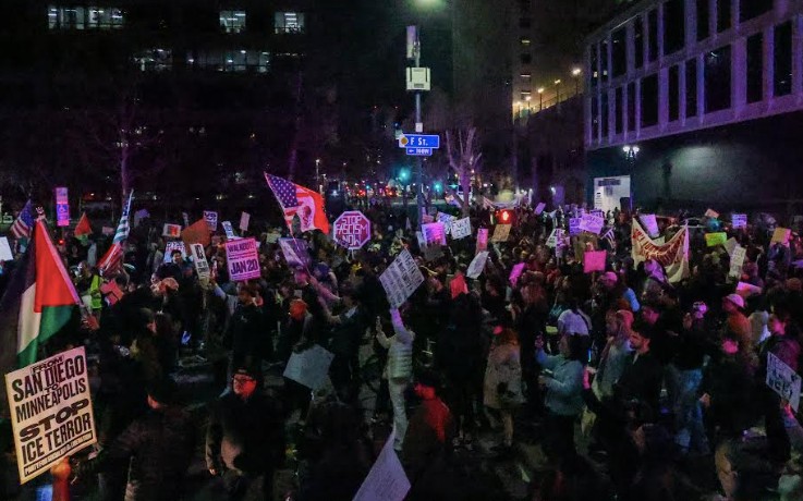 San Diego protests continue in wake of killing of Minnesota woman by ICE officer
