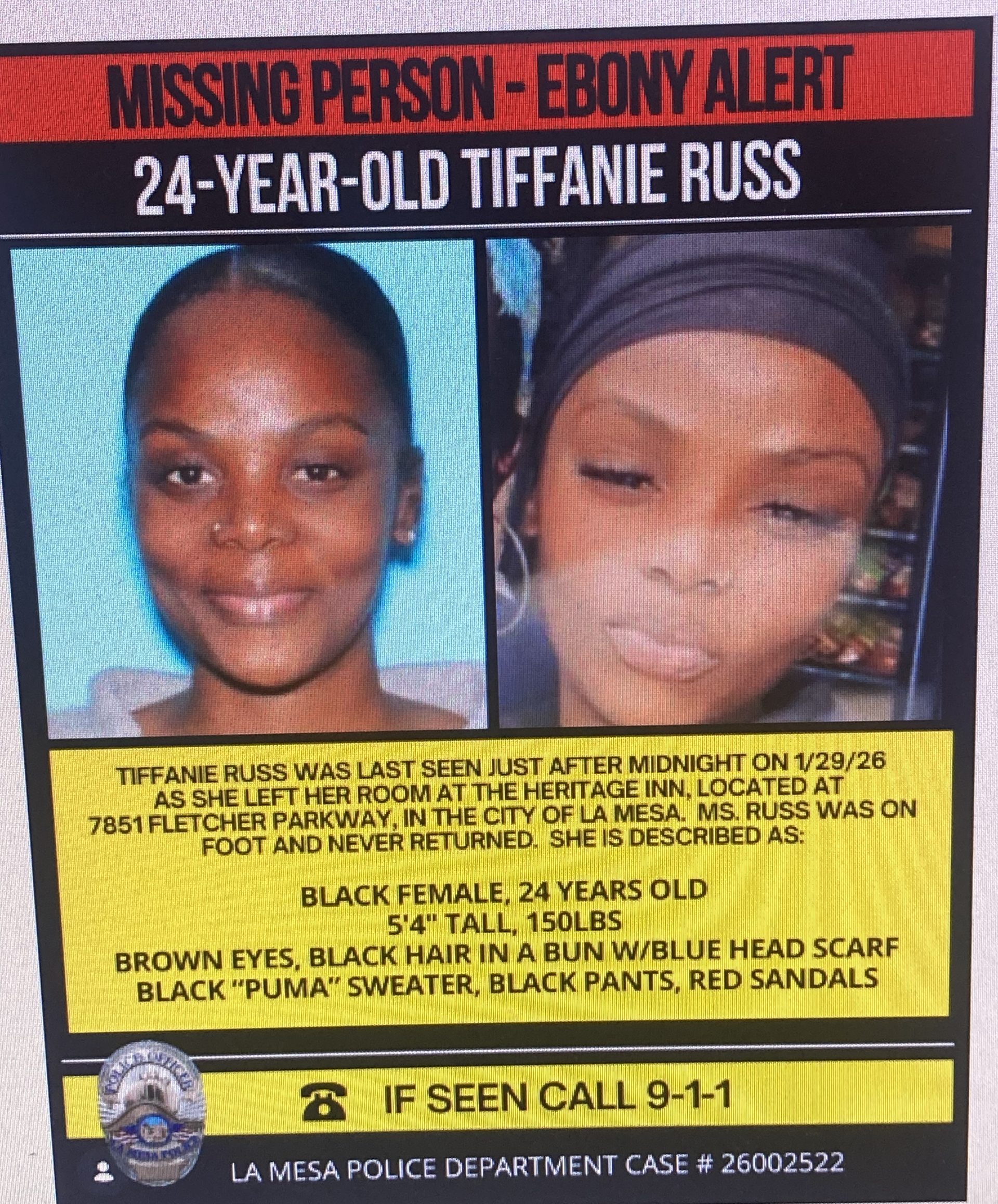 La Mesa Police Department searching for missing 24-year-old woman