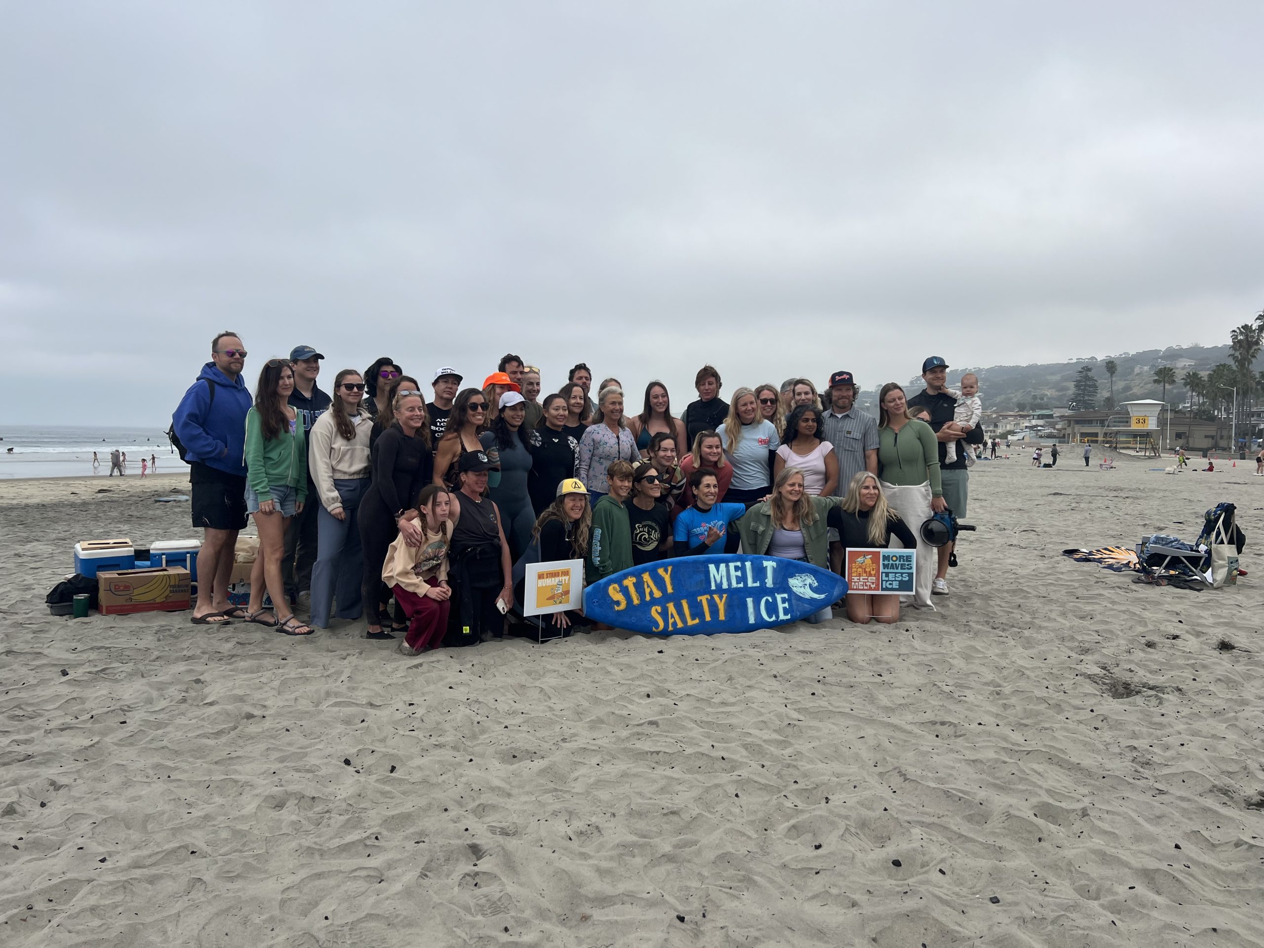 Surfers hold &lsquo;paddle out&rsquo; in La Jolla to protest immigration actions, ICE killings