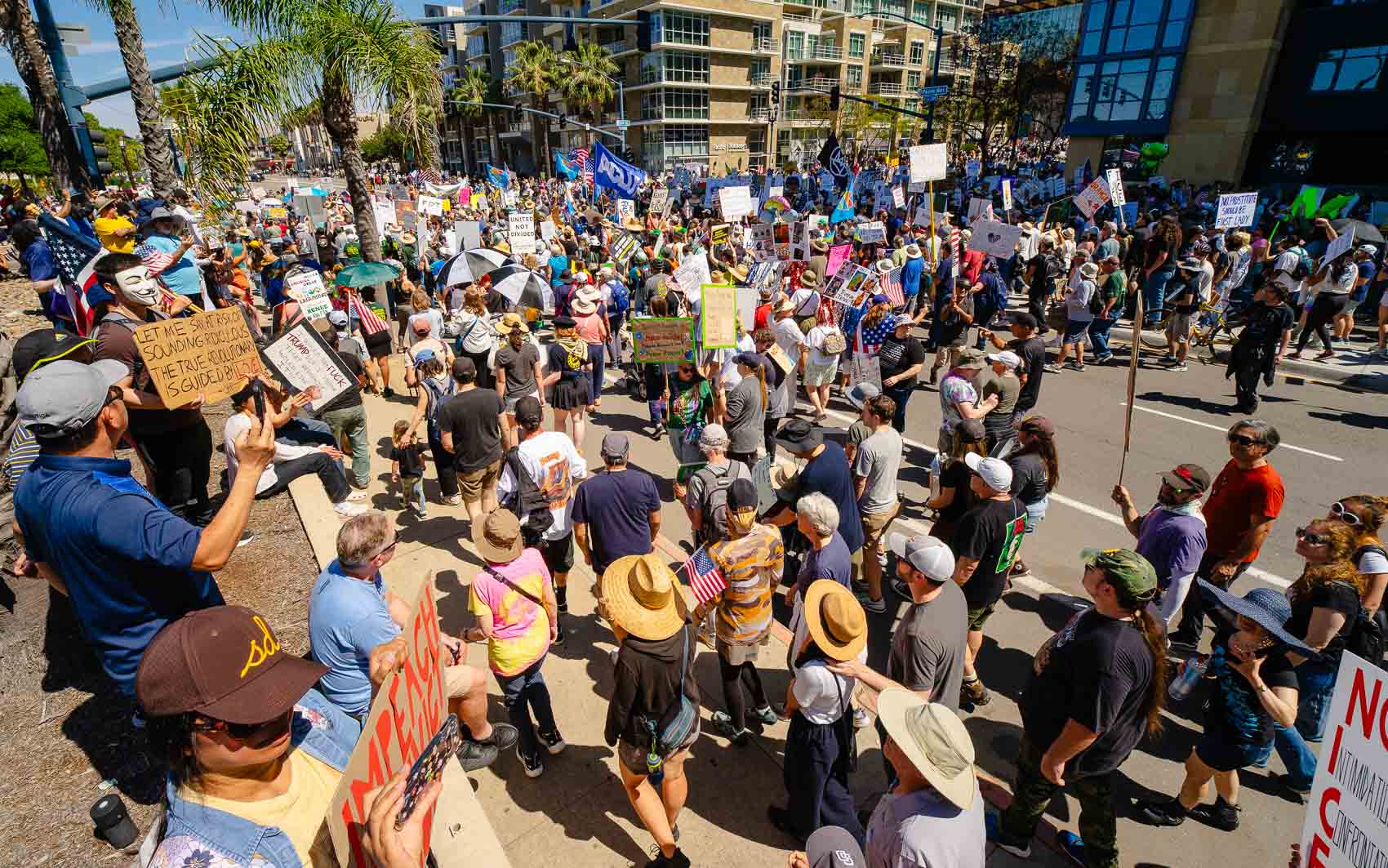‘No Kings’ rallies return to San Diego County, with 40,000 marchers on downtown streets