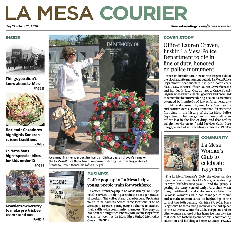 La Mesa Courier: May 22, 2026 La Mesa Courier: May 22, 2026