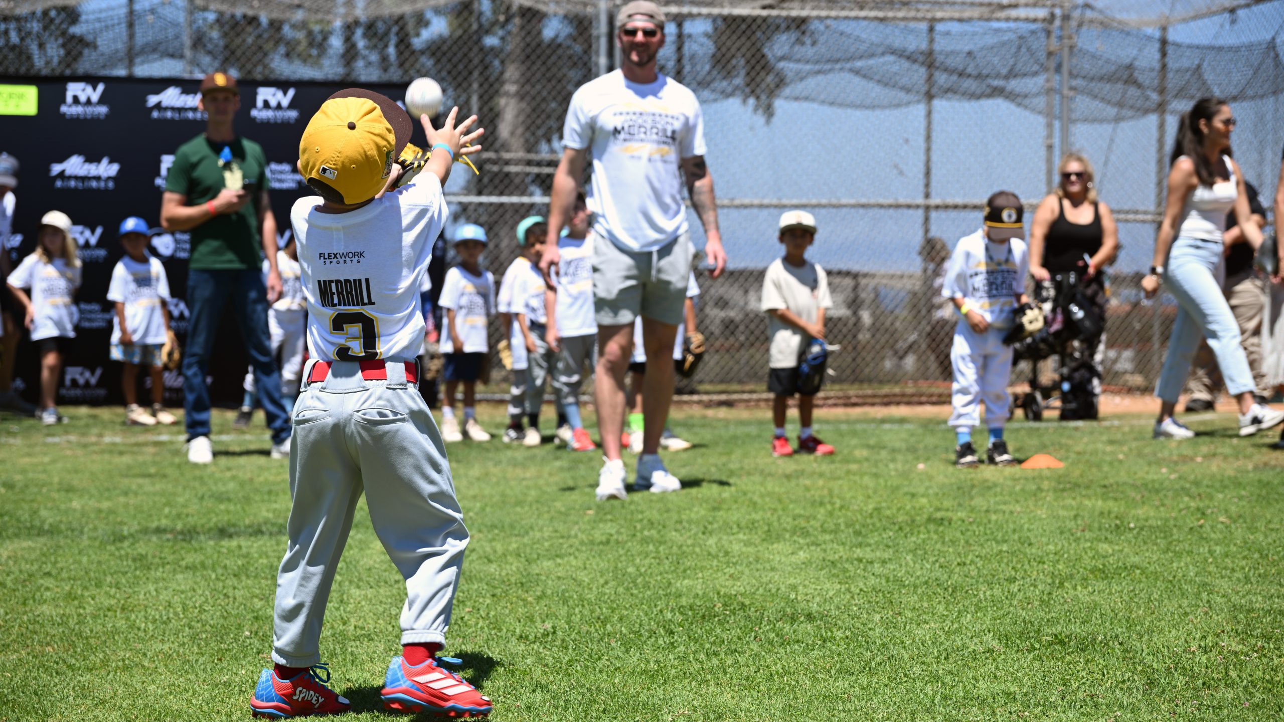 Young athletes take the field for baseball camp with extra special coach &ndash; Padre Jackson Merrill