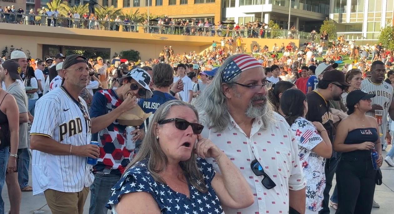 At Petco Park, fans watch U. S. fall to Belgium, eliminating the last host country
